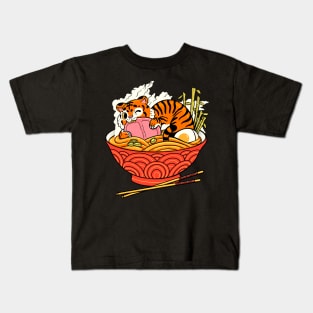 Tiger Loves Ramen Kids T-Shirt